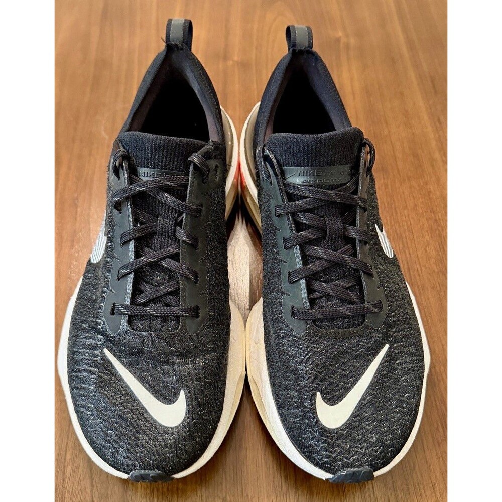 Nike ZoomX Invincible Run Flyknit 3 Men’s Low Top Lace Up Black/White Size 9.5